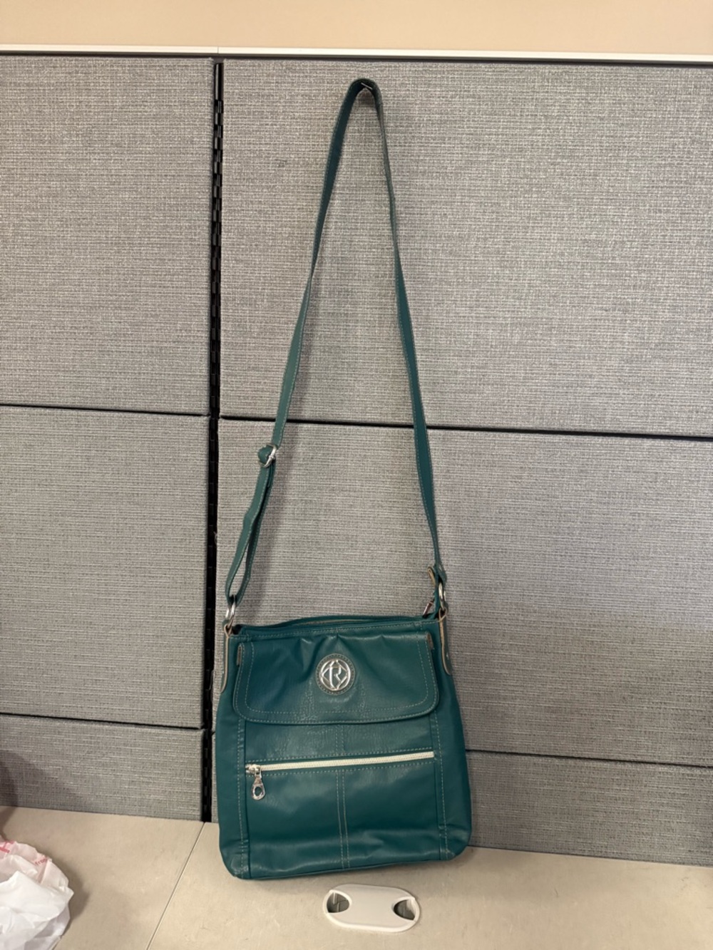 Relic Teal Shoulder Crossbody with Front Flap and Zip Pocket